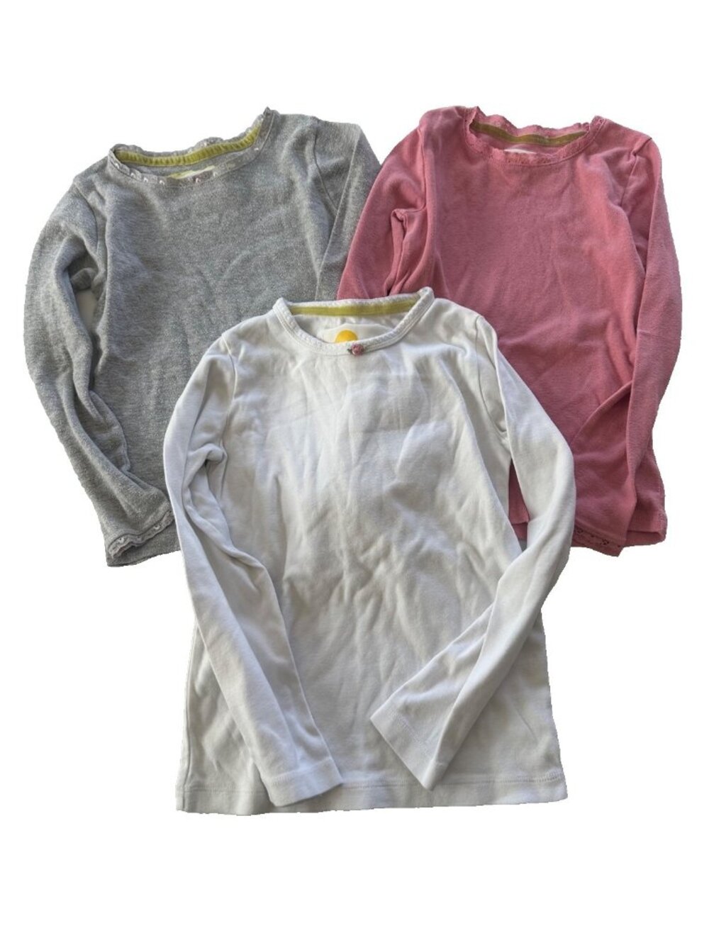 Mini Boden Girls r8-9Y Long Sleeve Tops Set Of 3 Basic Layer Cotton Blend
